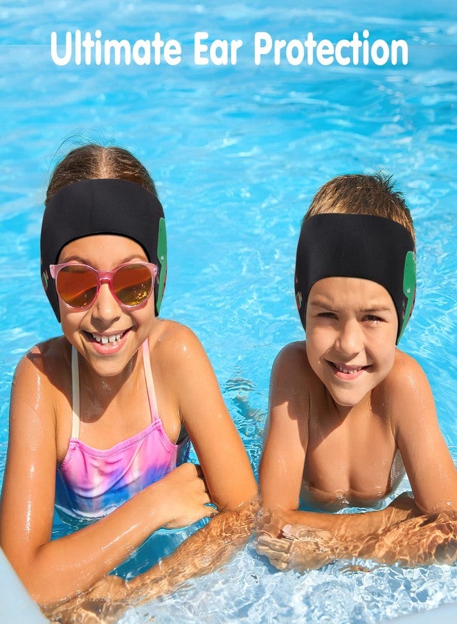 HeySplash Swimming Headband, Neoprene Waterproof High Elastic Hair Band with Living Unicorn Pattern for Swimming and Surfing, S - Black Dinosaur - Image 2