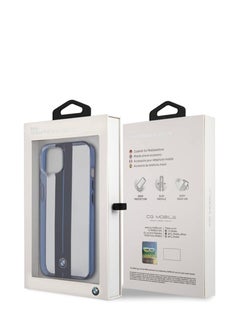 BMW Bmw Pc Transparent Hard Case With Navy Middle Stripe & Light Blue Line With Navy Edges For Iphone 13 (6.1 Inches) -Transprent  - Image 2