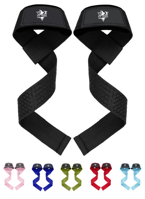 Weight Lifting Straps, Gym Straps for Weight Lifting Support, Powerlifting, Bodybuilding & Fitness, Adjustable Wrist Straps for Men & Women - Strength Training Gym Accessories (Black)