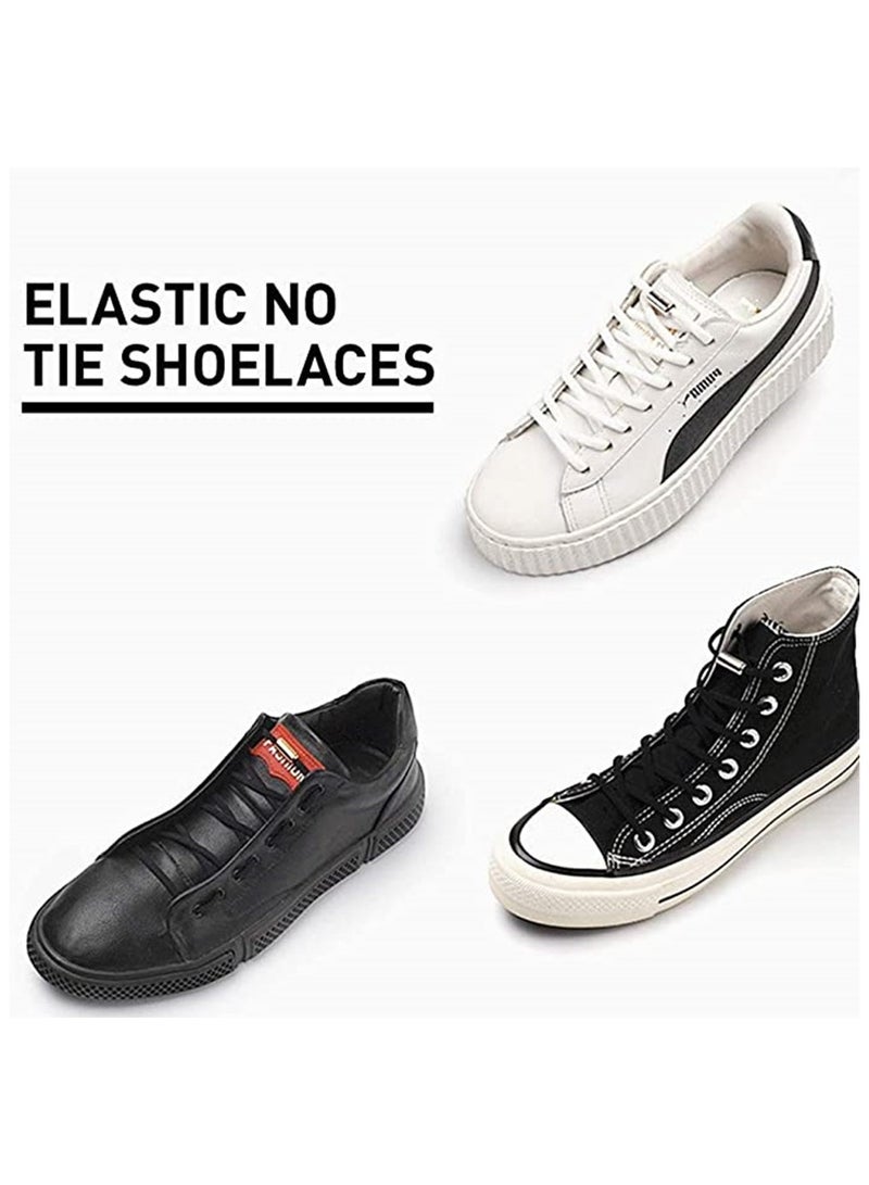 2 أزواج من مرونة الأربطة المعدنية غير المربوطة قفل رباط الحذاء للأطفال الكبار أحذية رياضية سريعة رباط الحذاء نصف دائرة - Image 3