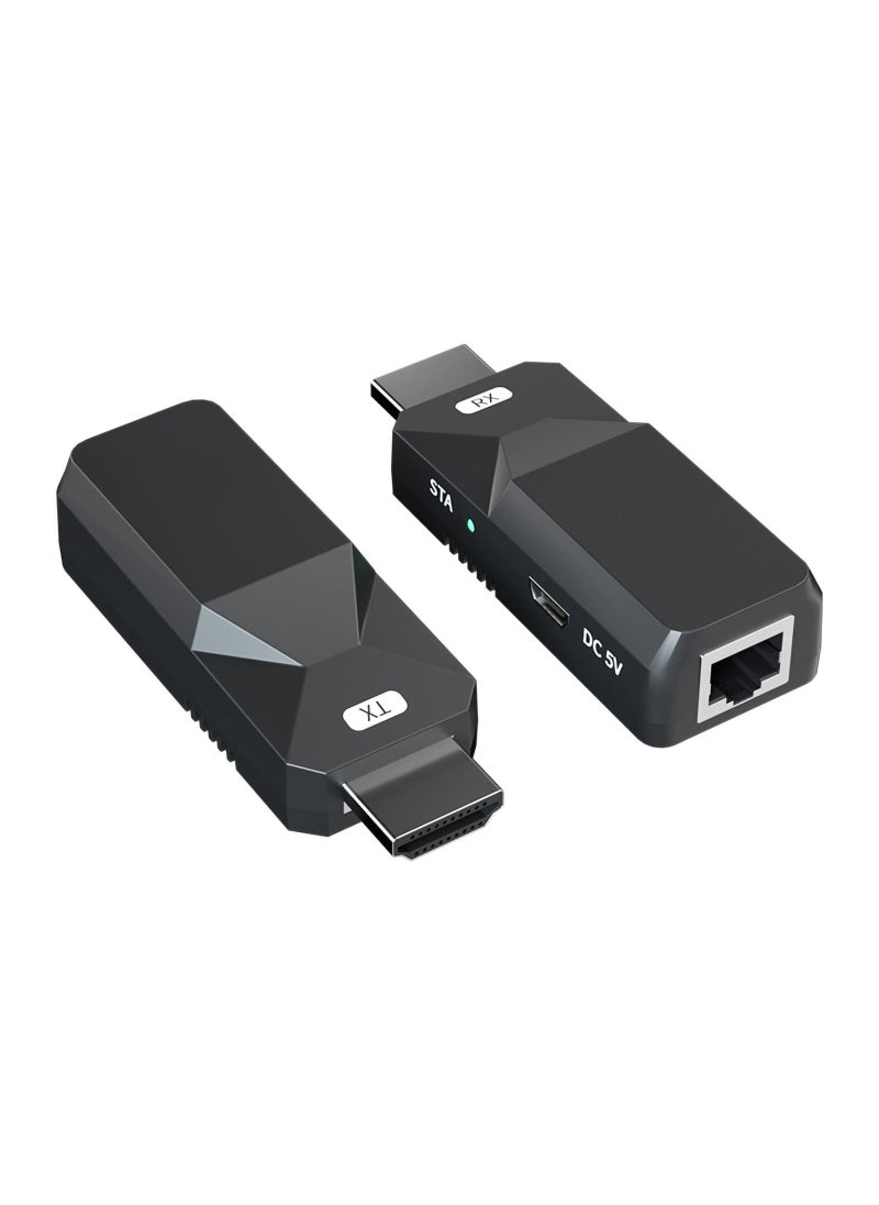 Excefore - HDMI Extender 165ft Audio Video 1080P Over Cat5 Cat6 Ethernet Cable Transmit Lossless Signal HDMI Long Distance Extension Adapter, 2 PCS - Image 1