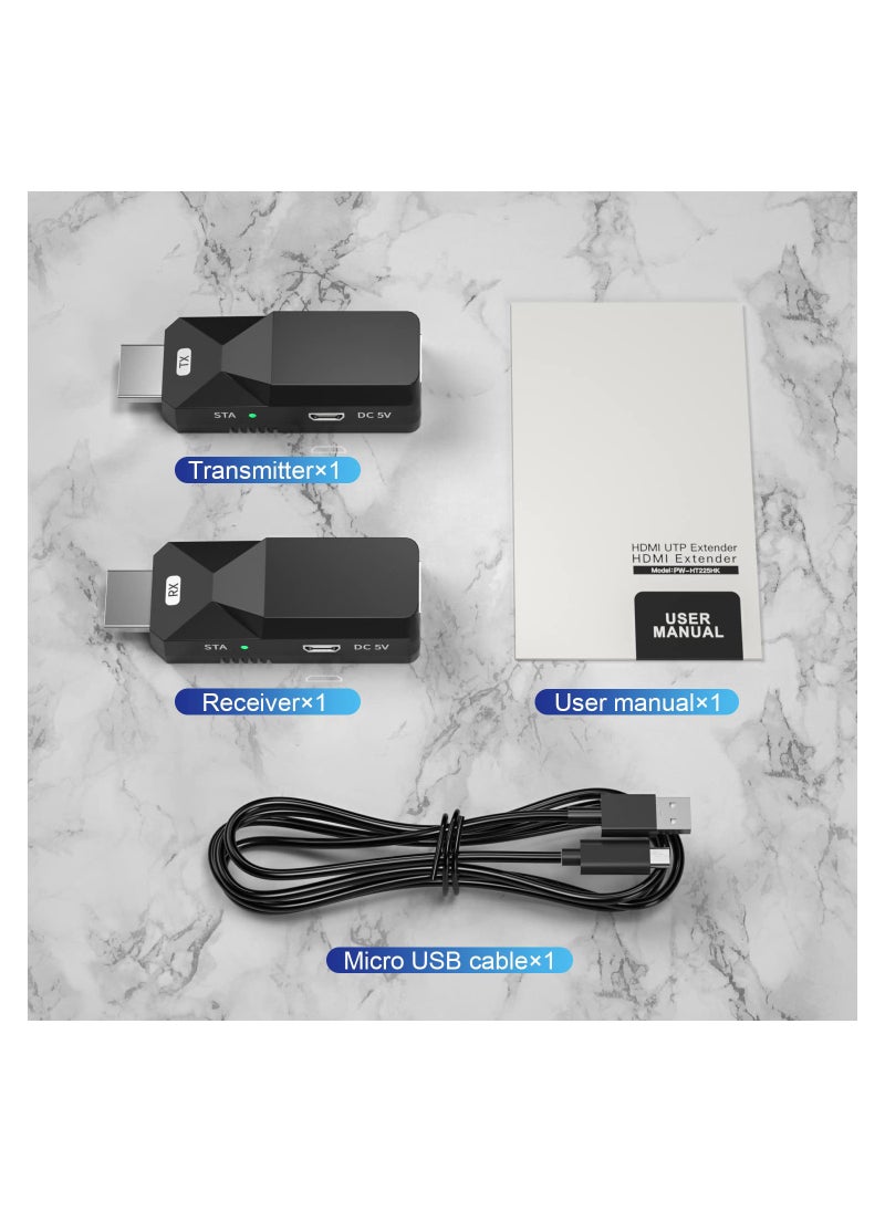 Excefore - HDMI Extender 165ft Audio Video 1080P Over Cat5 Cat6 Ethernet Cable Transmit Lossless Signal HDMI Long Distance Extension Adapter, 2 PCS - Image 1