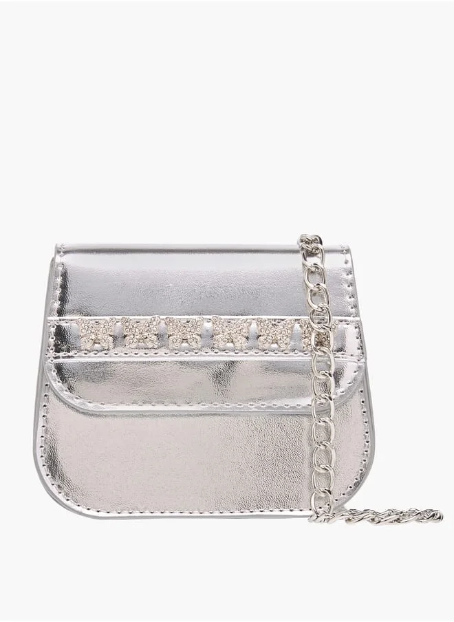 فلورا بيلا من شو إكسبرس Girls Butterfly Accent Crossbody Bag With Detachable Chain Strap And Flap Closure Ramadan Collection