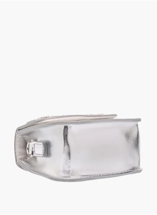 Flora Bella By Shoexpress Girls Butterfly Accent Crossbody Bag With Detachable Chain Strap And Flap Closure Ramadan Collection