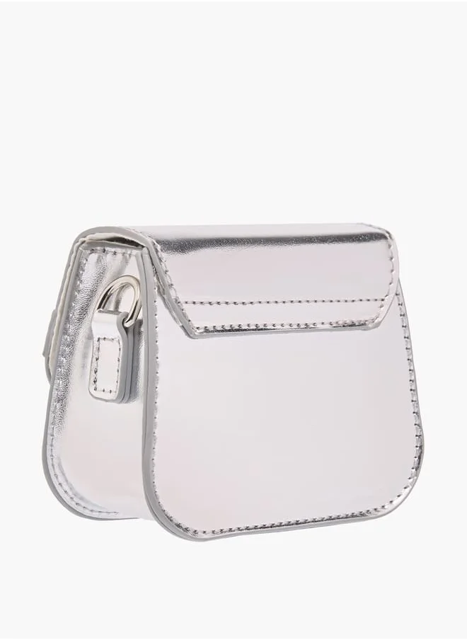 Flora Bella By Shoexpress Girls Butterfly Accent Crossbody Bag With Detachable Chain Strap And Flap Closure Ramadan Collection