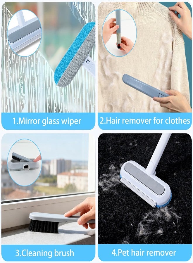 Morofme Multifunctional Pet Hair Remover Tool 4 in 1 Dog and Cat Fur Removal Brush Pet Hair Remover Adjustable Lint Brush Handle Fur Remover Water Scraper for Window Furniture Carpets Sofa Car Clothes - Image 2