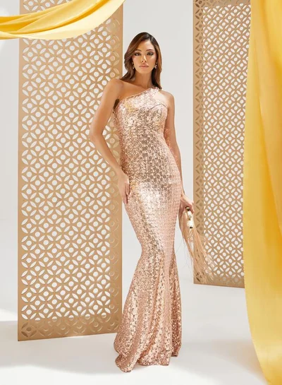 Styli Sequin One-Shoulder Dress