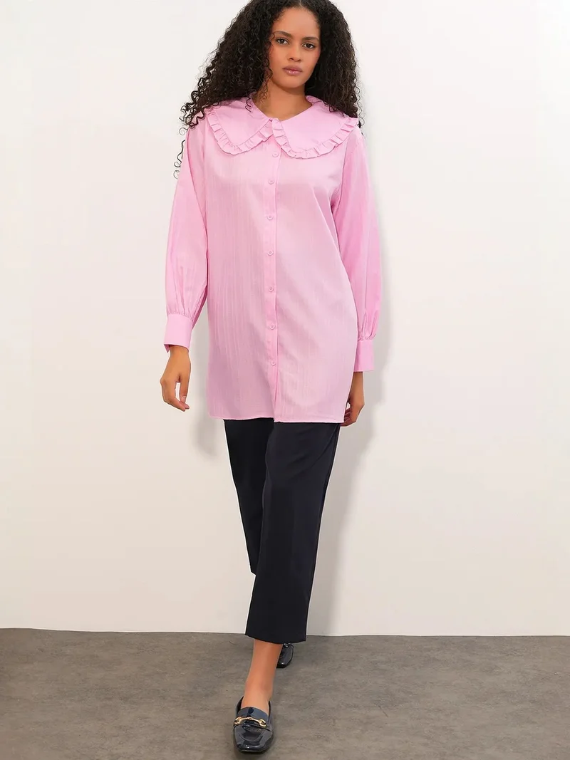بيغ دارت BDART Long-sleeve Textured Shirt With Baby Collar