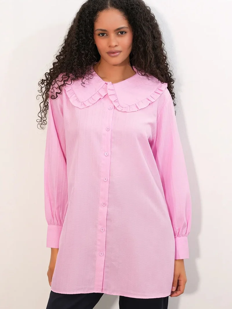 بيغ دارت BDART Long-sleeve Textured Shirt With Baby Collar