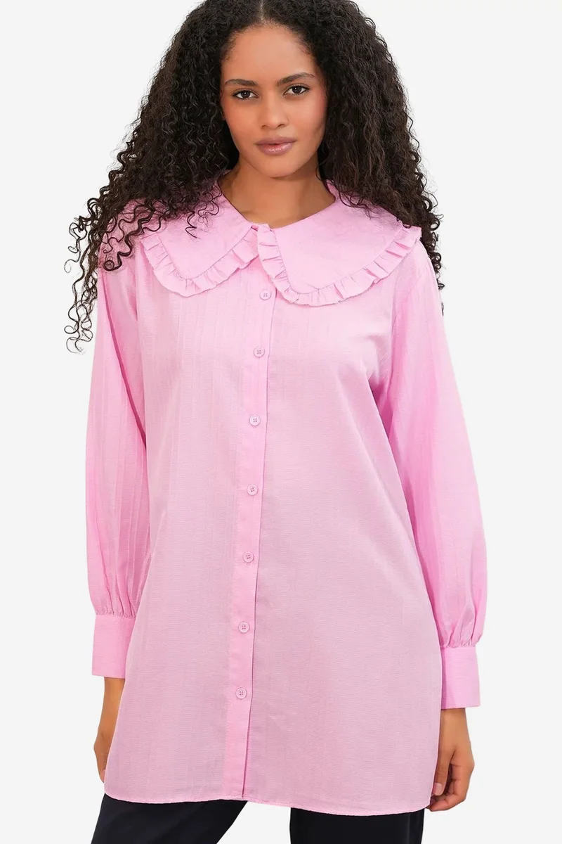 بيغ دارت BDART Long-sleeve Textured Shirt With Baby Collar