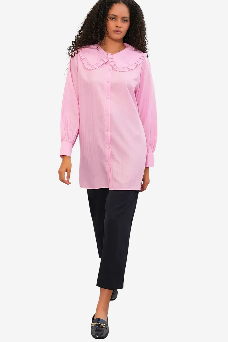 بيغ دارت BDART Long-sleeve Textured Shirt With Baby Collar
