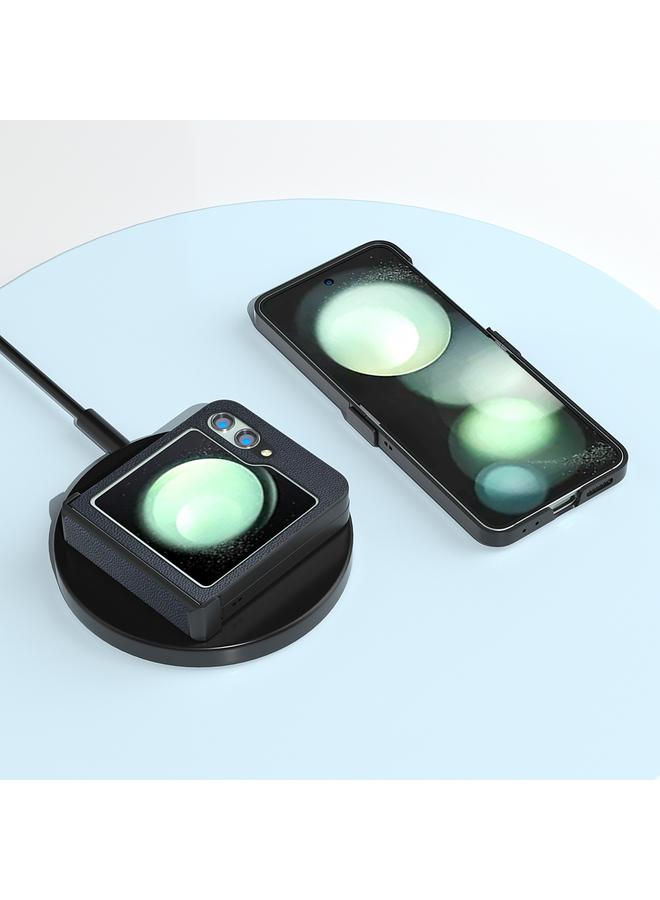 S-TOP Case For Samsung Galaxy Z Flip5 ABEEL Three-stage Genuine Leather Elegant Black Edge Phone Case - Image 4