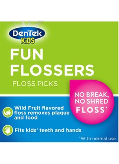 Dentek DenTek Kids Fun Flossers, Floss Picks, Removes Food & Plaque, 90 Count  - Image 2
