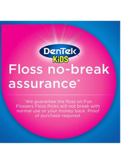 Dentek DenTek Kids Fun Flossers, Floss Picks, Removes Food & Plaque, 90 Count  - Image 4