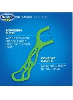 Dentek DenTek Kids Fun Flossers, Floss Picks, Removes Food & Plaque, 90 Count  - Image 5