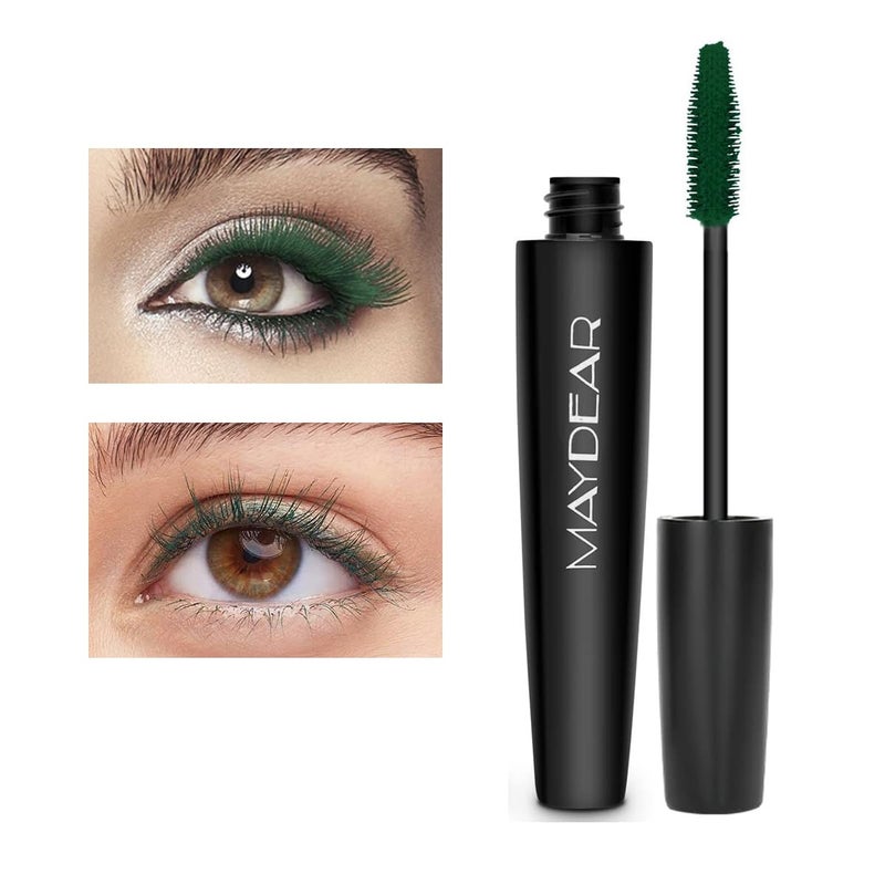 Maydear Dark Green Waterproof Long Lasting Smudgeproof Mascara for Women's Eye Makeup - Image 2