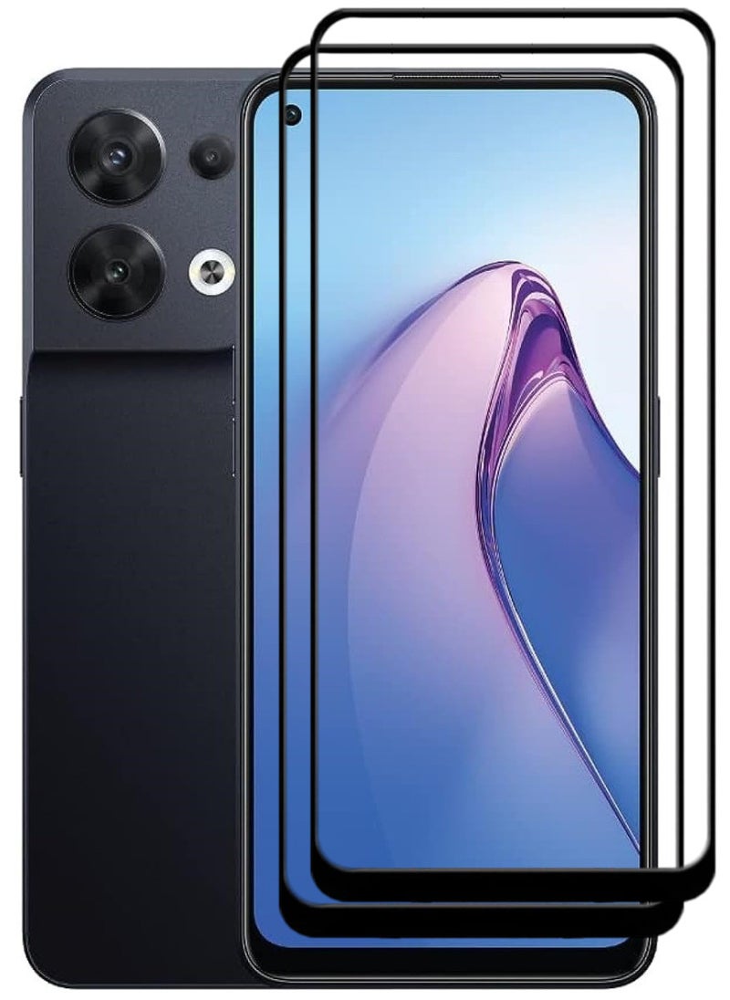ACLIX 2 Pieces Antistatic ESD Dustproof Premium Quality High Definition Tempered Glass Screen Protector Designed For Oppo Reno8 - Image 1