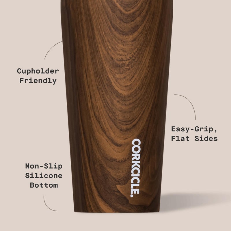Corkcicle Classic Tumbler - Keeps Drinks Cold for 9 Hours & Hot for 3 - Triple-Insulated Stainless Steel - Holiday Tumbler Gift - 16 oz - Walnut Wood - Image 4