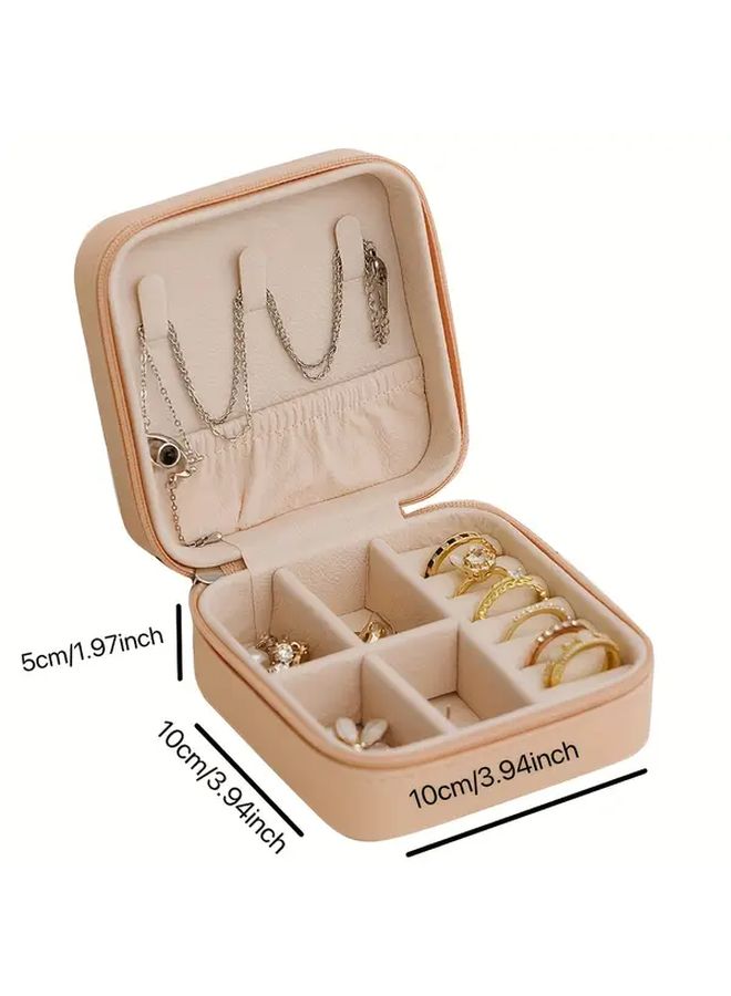 Cherry Blossom Pink Jewelry Organizer Box with Hooks for Necklaces Earrings Rings - Image 3