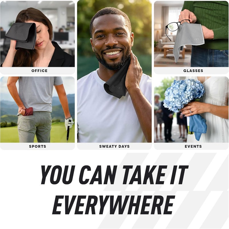 DRYKI Sweat Absorbing Handkerchiefs - The Original Pocket-Sized Sweat Towels - Quick-Dry Microfiber Sweat Rags for Face, Hands, & Body - Men & Women - Gym, Sports, and Work (Forest: 5 Pack) - Image 5