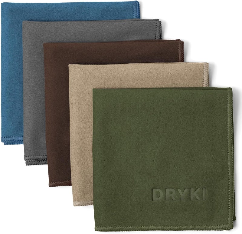 DRYKI Sweat Absorbing Handkerchiefs - The Original Pocket-Sized Sweat Towels - Quick-Dry Microfiber Sweat Rags for Face, Hands, & Body - Men & Women - Gym, Sports, and Work (Forest: 5 Pack) - Image 1