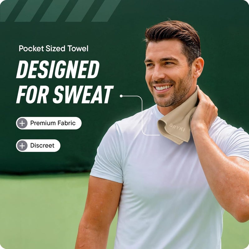 DRYKI Sweat Absorbing Handkerchiefs - The Original Pocket-Sized Sweat Towels - Quick-Dry Microfiber Sweat Rags for Face, Hands, & Body - Men & Women - Gym, Sports, and Work (Forest: 5 Pack) - Image 2