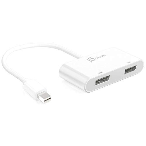 j5create Mini DisplayPort to Dual DisplayPort Adapter Mini-DisplayPort (20 Pin) Male | Dual Female DisplayPort (20 Pin) | Compatible with Windows Devices - Image 2