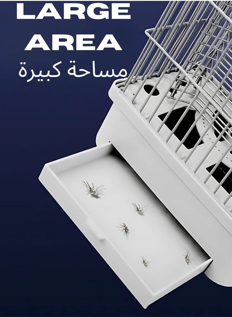 ف.ا.م.س مصباح قاتل البعوض - فخ الحشرات بالأشعة فوق البنفسجية للاستخدام الداخلي والخارجي، بدون مواد كيميائية، موفر للطاقة، تشغيل هادئ، تغطية واسعة، تصميم عصري مع صينية تنظيف قابلة للإزالة  - Image 3