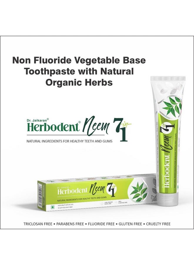 Herbodent ® Neem 7 In 1 Toothpasteorganic Herbsneem Black Seed & Xylitol For Anti Cavitycardamom & Mint For Taste & Freshnessbaking Soda For Excellent Cleaningno Fluoride No Paraben 6.53Oz (1)  - Image 4