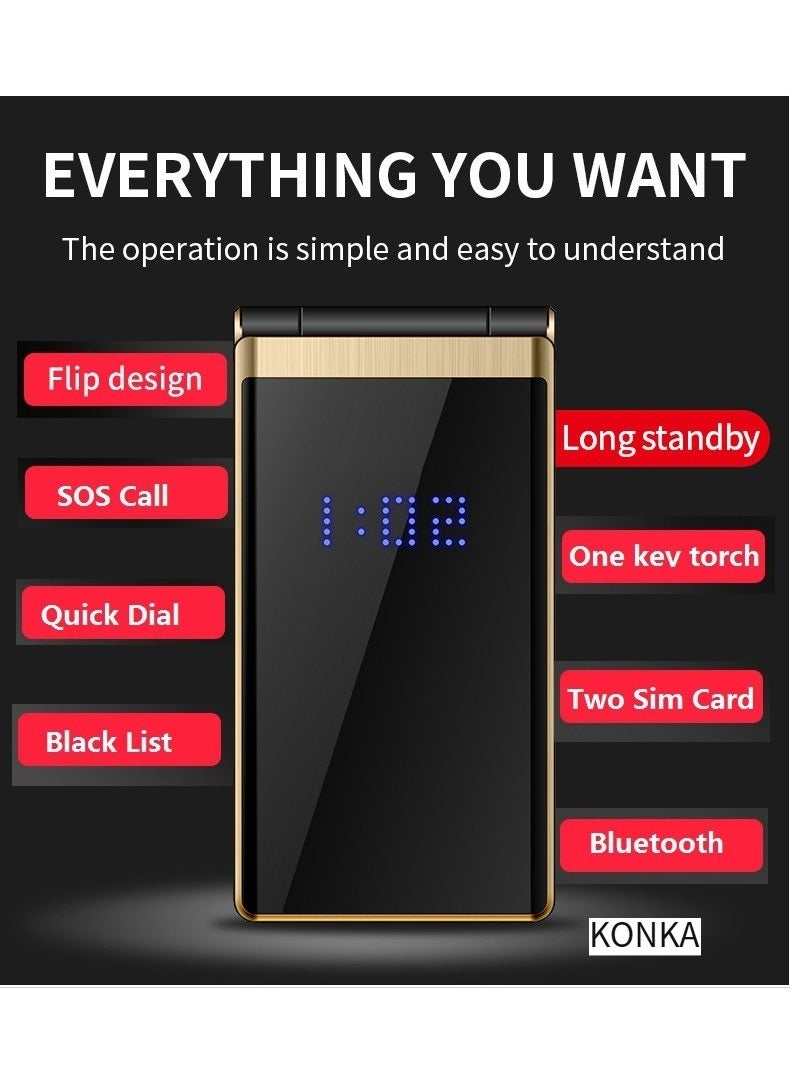 KONKA - Flip Feature Phone with Dual Screens and Physical Keypad - Image 1