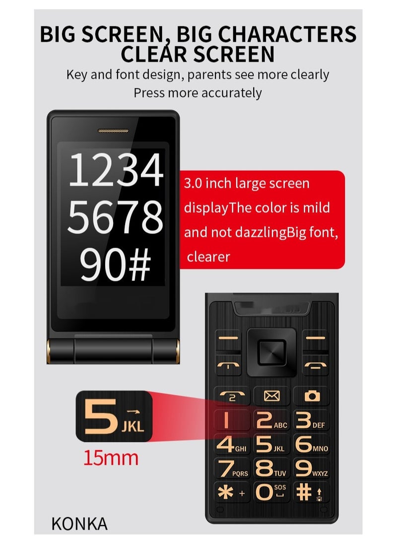 KONKA - Flip Feature Phone with Dual Screens and Physical Keypad - Image 1