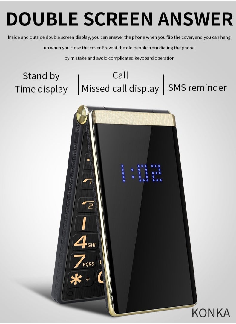 KONKA - Flip Feature Phone with Dual Screens and Physical Keypad - Image 1