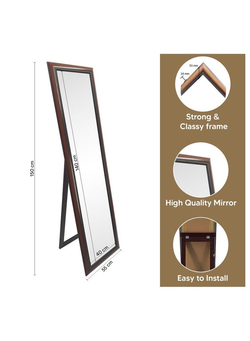 Decorhills DECORHILLS 50*150cm Outer Size Full Length Stand Mirror Large Rectangle for Bedroom and Floor PVC Thin Frame (MEHROON 40*140cm Inner Size) - Image 3