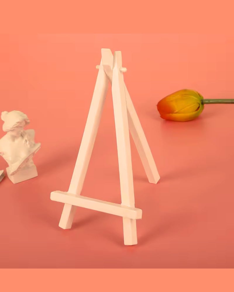 Snoogg 10 Pcs 6 Inch Natural Wooden Mini Easel Stand Artist Easel Wood Stand Tripod Small Easels for Tabletop Canvas Painting Arts Crafts Card Business (6 Inch 10 Pc) - Image 5