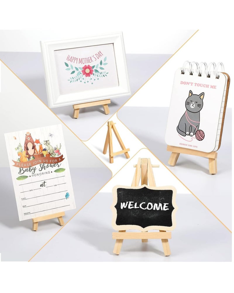 Snoogg 10 Pcs 6 Inch Natural Wooden Mini Easel Stand Artist Easel Wood Stand Tripod Small Easels for Tabletop Canvas Painting Arts Crafts Card Business (6 Inch 10 Pc) - Image 4