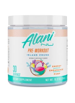 Alani Nu Pre Workout Powder Amino Energy Boost Endurance Supplement Sugar Free 200mg Caffeine L-Theanine, Beta-Alanine, Citrulline - 30 Servings Island Crush  - Image 1