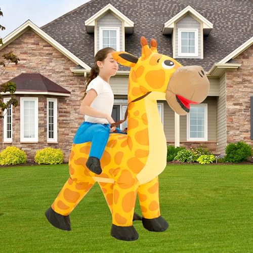 One Casa Blow Up Costume,Inflatable Costumes for Kids,Ride On Giraffe Costume,Halloween Costumes for Girls/Boys (7-10YRS) - Image 3