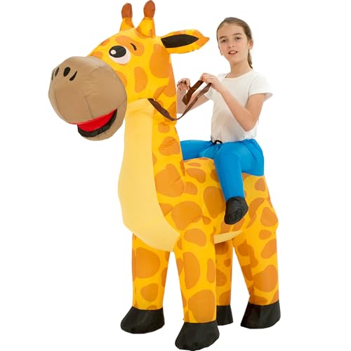 One Casa Blow Up Costume,Inflatable Costumes for Kids,Ride On Giraffe Costume,Halloween Costumes for Girls/Boys (7-10YRS) - Image 1