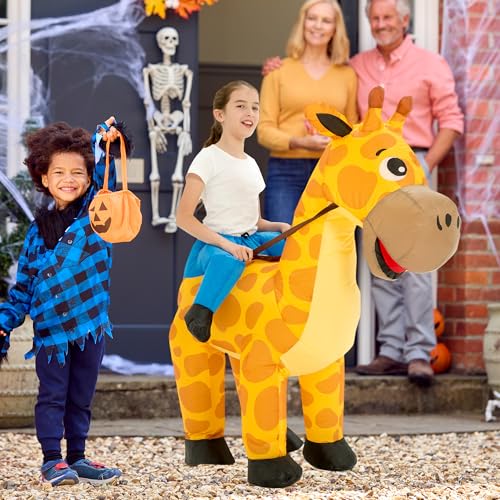 One Casa Blow Up Costume,Inflatable Costumes for Kids,Ride On Giraffe Costume,Halloween Costumes for Girls/Boys (7-10YRS) - Image 2