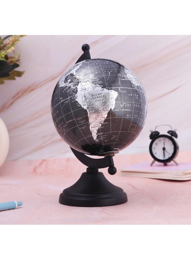 Rely+ 5" World Globe With Sturdy Metal Stand (NOT PLASTIC!) - Desktop Globe For Home Desk Table Office Decor - Book Shelf Decor Globe - 5 Inch - Metallic Black - Image 5