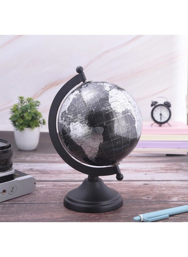 Rely+ 5" World Globe With Sturdy Metal Stand (NOT PLASTIC!) - Desktop Globe For Home Desk Table Office Decor - Book Shelf Decor Globe - 5 Inch - Metallic Black - Image 2