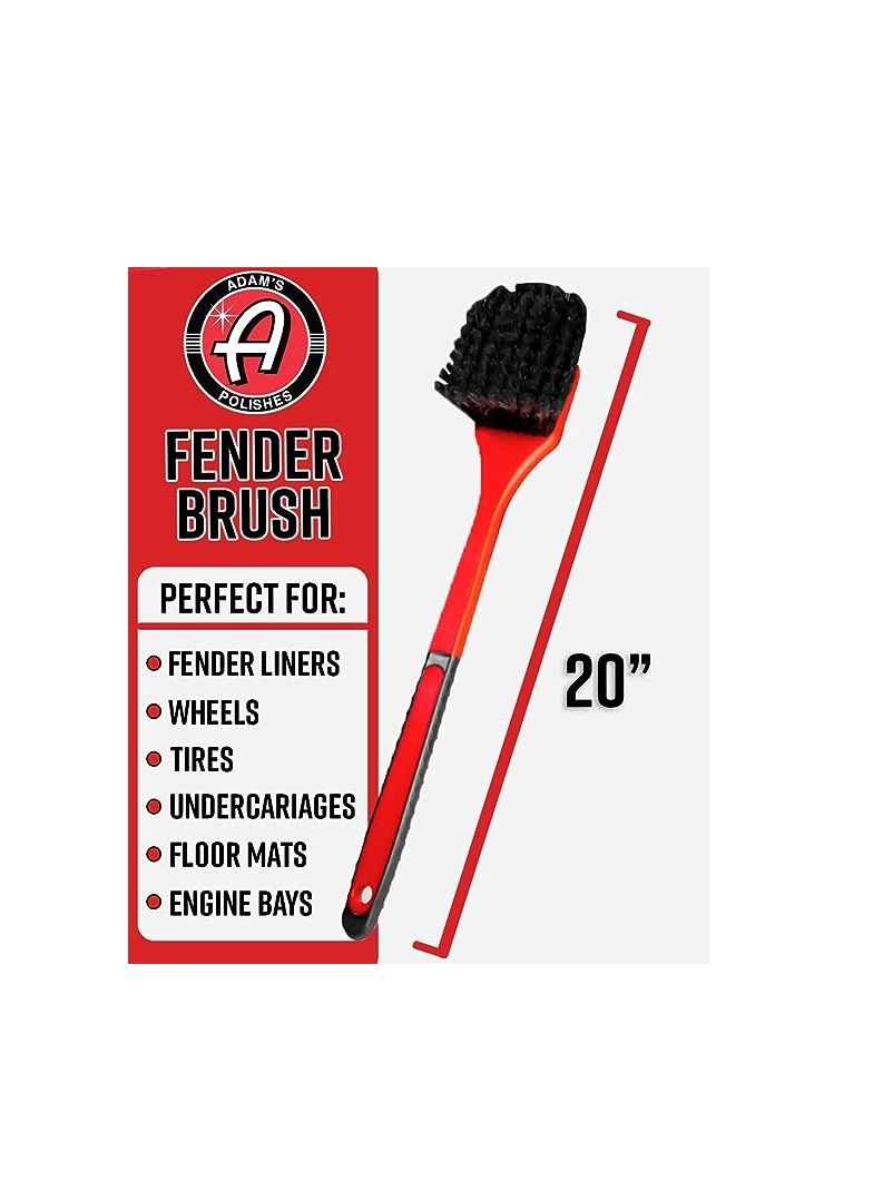 Adam's Polishes Adam's Fender Brush - Rubberized, Professional Long Handle Car Wash Brush.  - Image 2