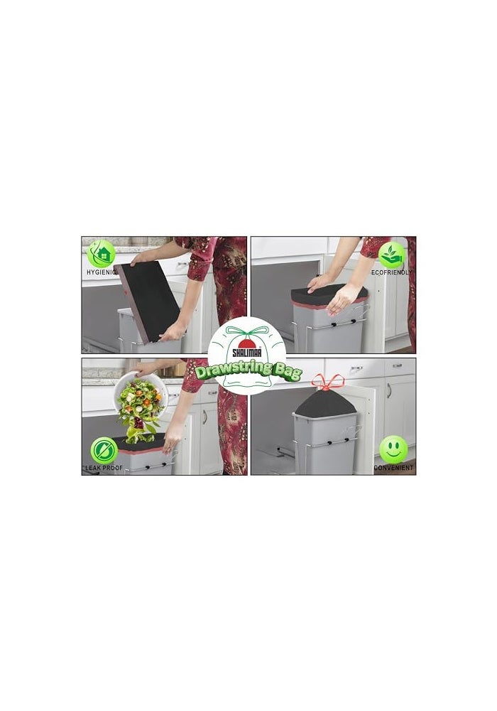 Shalimar Premium OXO Biodegradable Drawstring Garbage Bag, 120 Bags, 48x56 cm, Black, Heavy Duty Leak Proof Lavender Scented Trash Bags for Home and Office Use - Image 5