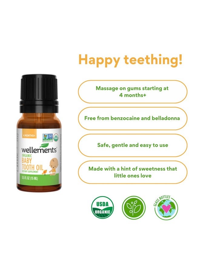 Wellements Organic Baby Tooth Oil | Soothing Massage Oil for Tiny Gums, Helps Make Teething Happy, Made with Safe and Effective Certified Organic Ingredients | 0.5 Fl Oz. 4 Months + - Image 3