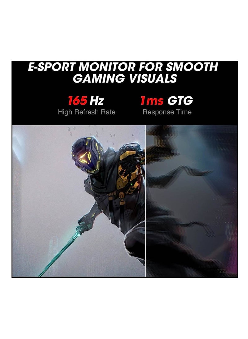 KOORUI - 24-Inch FHD IPS Gaming Monitor, Ultra Slim Frame, 165Hz Refresh Rate, 1ms Response Time, 99% sRGB, FreeSync (G-Sync Compatible) VESA Mountable, HDMI / DisplayPort, Black | 24E3 - Image 1