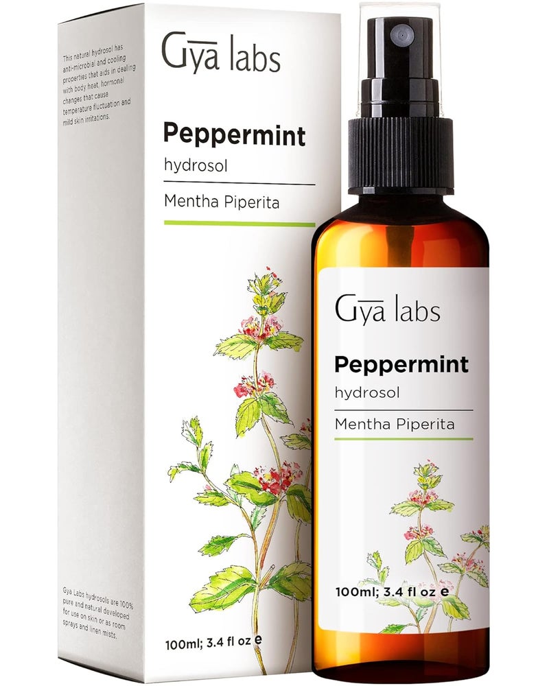 gya labs Gya Labs Peppermint Hydrosol for Skin, Hair - Peppermint Body Spray, 100% Pure Natural, Refreshing Room Spray, Pillow Mist (3.4 Fl Oz) 