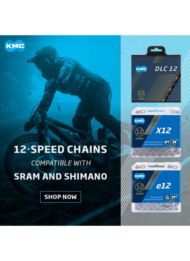 KMC KMC X12 Chain 12-Speed, TI Gold/Black, Mountain Bike/Road/Gravel 12 Speed Chain: Shimano, SRAM, Campagnolo Compatible. 126 Links, Missing Link Included  - Image 3