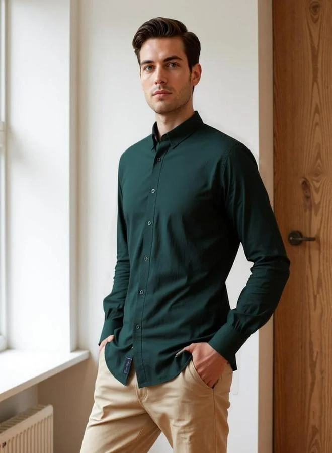 Dennis Lingo Dennis lingo Men Solid Spread Collar Casual Shirt
