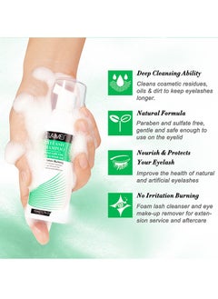 Elaimei Lash Shampoo for Lash Extensions, Eyelash Extension Cleanser，50ml+ Brush - Eyelid Foaming Cleanser Wash for Extensions & Natural Lashes/Safe Makeup Remover for Professional Salon & Home Use  - Image 4