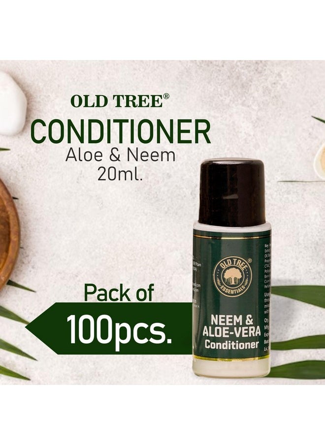 Old Tree - Neem & Aloevera Hair Conditioner Kit For Hotels 20Ml - (Set Of 100 Pcs) | Travel Size Conditioner Kit For Hotel Amenities, Guest House, Marriage Hall And Hospitality - Image 1